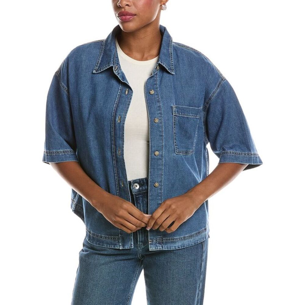 Velvet By Graham & Spencer Womens  Kaddy Denim Top, Blue